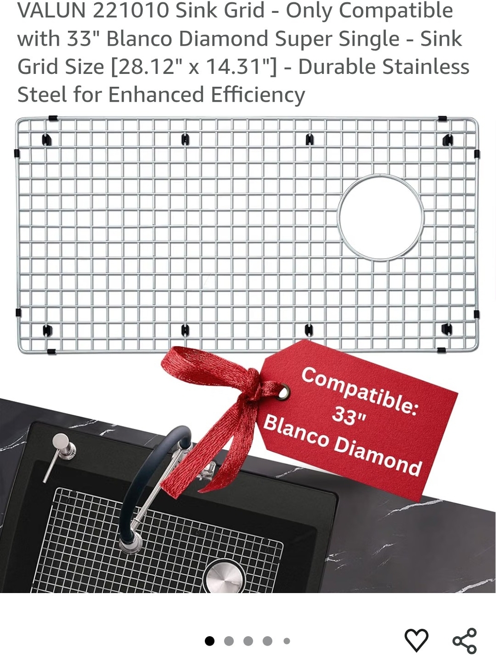 Sink Grid for 33" Diamond Stainless Steel - Silver